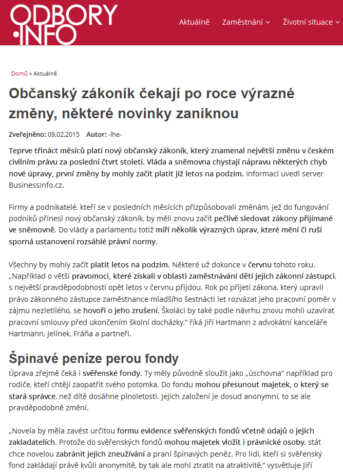 Odbory.