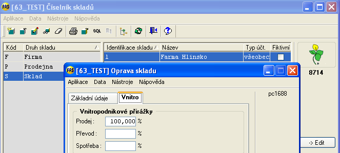 5 Zásoby-cenotvorba Prodejní cena = skladová cena (úroveň 1) Popis Průměrná nákupní cena. Jedná se o tzv. předběžnou skladovou cenu, zjištěnou z dostupných dat (v dané chvíli) předepsanou metodou.