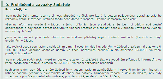 AEO V oddíle 4 jsou zaznamenávány povinné přílohy, tzn. deklarace pozemků titulu C1, mapové přílohy a další přílohy. I. Deklarace pozemků pro zařazení II. III.