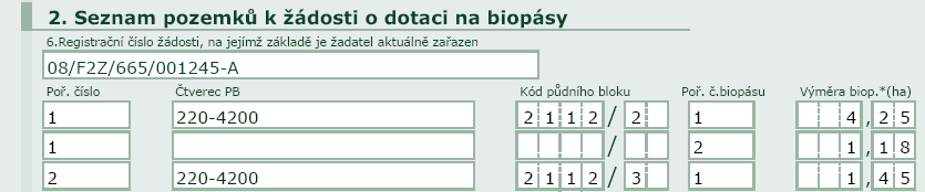 Aktuálně zařazená výměra zařazení. Žadatel uvede celkově zařazenou výměru dle aktuálního Meziplodina Výměra Kód pěstované meziplodiny dle Přílohy č.