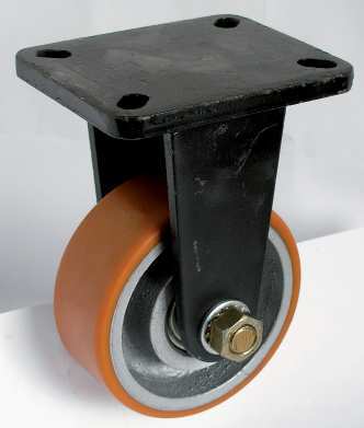 10. KOLA TĚŽKOTONÁŽNÍ SÉRIE ALU-G - vidlice z pozinkovaného ocelového plechu síly 5 mm - dvě řady kuliček v otoči - kolo z hliníkové slitiny s polyuretanovou obručí 92 ShA - otočné kolo v provedení s