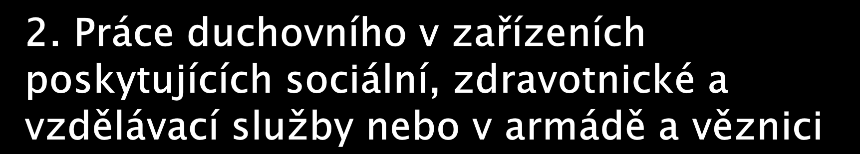 Podmínky pro činnost duchovního v zařízeních poskytujících sociální, zdravotnické a vzdělávací služby