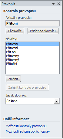 Kapitola 6: Karta Revize 47 6 Karta Revize Pravopis 6.1 Pravopis Po klepnutí do tlačítka Pravopis proběhne kontrola pravopisu na dané stránce.