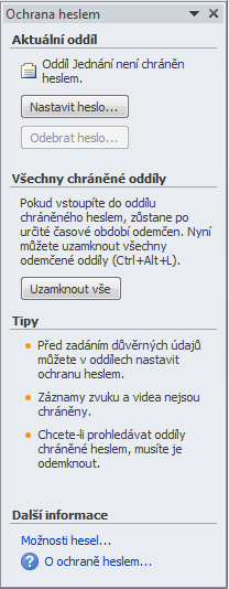 Kapitola 9: Vyhledávání a ochrana poznámek 62 kopie, nejsou chráněné heslem, a proto se můžeme rozhodnout, zda je odstraníme či ponecháme.