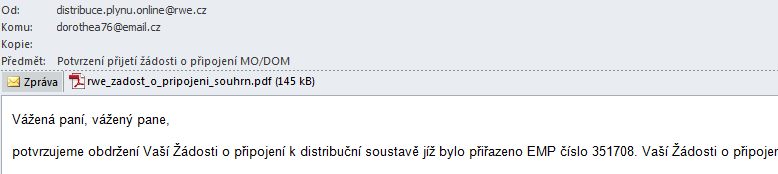 DPO - Žádost o připojení 6 Krok 6 Rekapitulace Slouží především pro kontrolu zadaných údajů žádostí Prosíme vždy o kontrolu zadaných údajů Zadané údaje je možné zkontrolovat