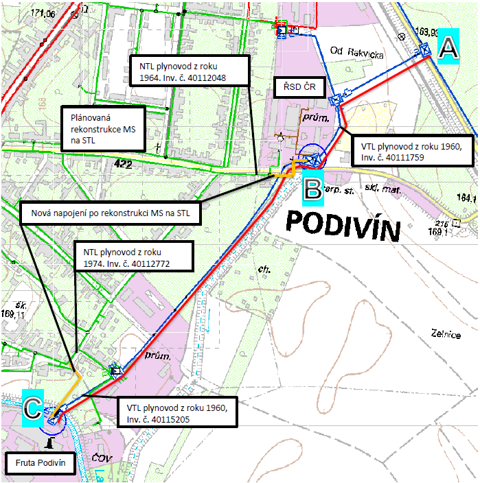 ROZVOJ DS - Změna připojení OM z VTL na STL Situace