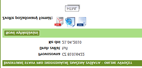 5.5.2. Popis obrazovky Položky pro filtrování Tlačítko pro vyhledání Možnost stažení souboru s inventurním stavem.