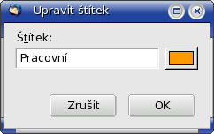 Nový štítek lze vytvořit pomocí tlačítka <Přidat>. Po stisknutí se otevře nové okno Nový štítek (viz Obrázek 50 Nový štítek).