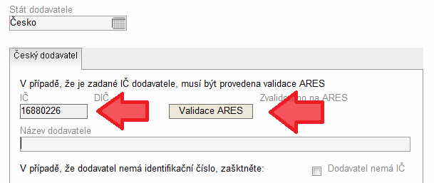 Dodavatel pro VŘ Na záložku uveďte vítězné dodavatele ke všem ukončeným VŘ Dodavatel se ke konkrétním VŘ přiřazuje na až záložce Detaily VŘ Pole k vyplnění: Stát