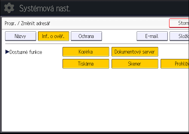 Omezení dostupných funkcí 6.