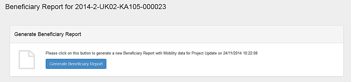 8. Zprávy The last section of the Mobility Tool+ provides you a reporting functionality as beneficiary.