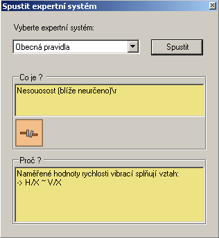 Ukázka práce expertního systému - usnadnění