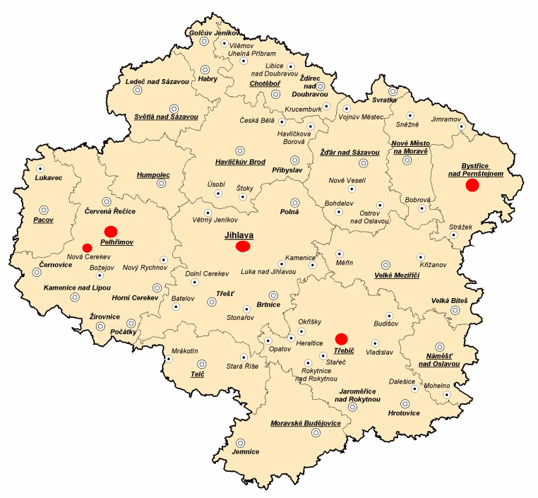 Vysočina Centrální vytápění velkých měst na vysočině je častější z biomasy než z uhlí. Největší teplárna na biomasu v tomto kraji je ve Třebíči.