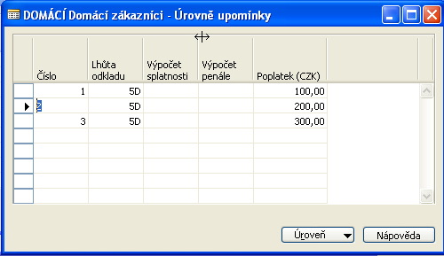 3 7 14.10.2013 7 Nastavení podmínek pro Upomínky : 8.