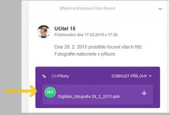 Obr. 26 Košík příloh Obr. 27 Výsledný jednoduchý příspěvek s přílohou 6.