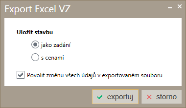EXPORTY A IMPORTY VEŘEJNÝCH ZAKÁZEK Pro komunikaci mezi uživateli SMART plus byl do programu přidán nový typ exportu a importu v novém formátu Excel VZ, který splňuje náležitosti vyhlášky č. 230/2012.