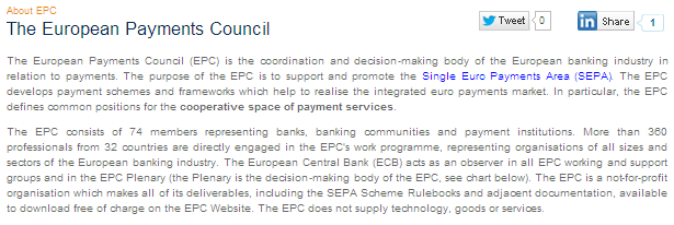 European Payments Council Zdroj: http://www.