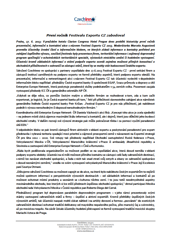 d) Prezentace partnerů v místě konání akce dále formou: 1. Fakultativního přednesení přednášky v rozsahu 20min zástupcem partnera 2.