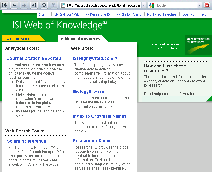 Které časopisy jsou impaktované? 1. http://isiknowledge.