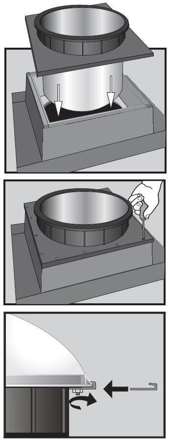 - pro pružné tubusy Flexi: změřit délku tubusu, který spojuje střešní část s dolní stropní částí, nasadit tubus na horní prstenec (5), omotat spojení polyvinylovou stříbrnou páskou (10) a stáhnout