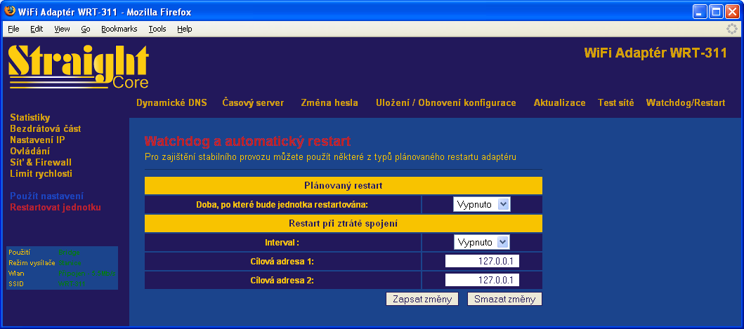 3.7 Síť & Firewall Bod hlavní nabídky, označený Síť a Firewall obsahuje nabídky, spojené s provozním režimem celého zařízení, a dále nabídky, týkající se nastavení zabezpečení lokální sítě v případě