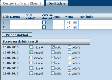 NOVINKY Z WEBDISPEČINKU 1. Cestovní příkazy a diety Upravili jsme pro Vás agendu Nástroje/Cestovní příkazy.