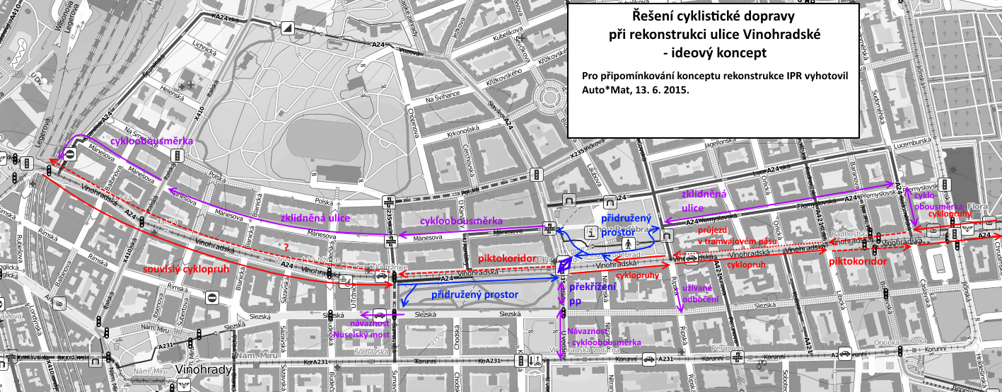 vedení souvislého cyklopruhu v celém stoupání (tj. až po ulici Radhošťskou), a s využitím přidruženého prostoru v sadech Svatopluka Čecha.