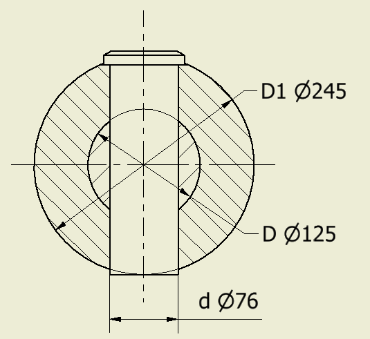 Matice má menší pevnost k otlačení by došlo v ní. Stanovení délky závitu Min průměr pístnice je 81,17mm Zvolen závit M85x2 [6] Zvolena matice výšky 45mm mm 3.