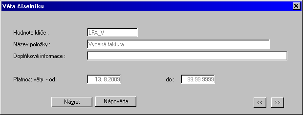 V číselníku typů elektronických dokumentů musí být jak záznam pro typ ISDOC, tak i pro ISDOCX s uvedením cesty k instalovanému programu: V číselníku druhů ISDOC