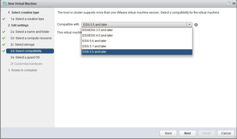 New VM Hardware (v10) - k verzím 4 (ESXi/ESX 3.5), v7 (ESXi/ ESX 4.x), v8 (ESXi 5) a v9 (ESXi 5.1) přibývá verze 10, která přináší podporu SATA řadiče - na ESXi 5.