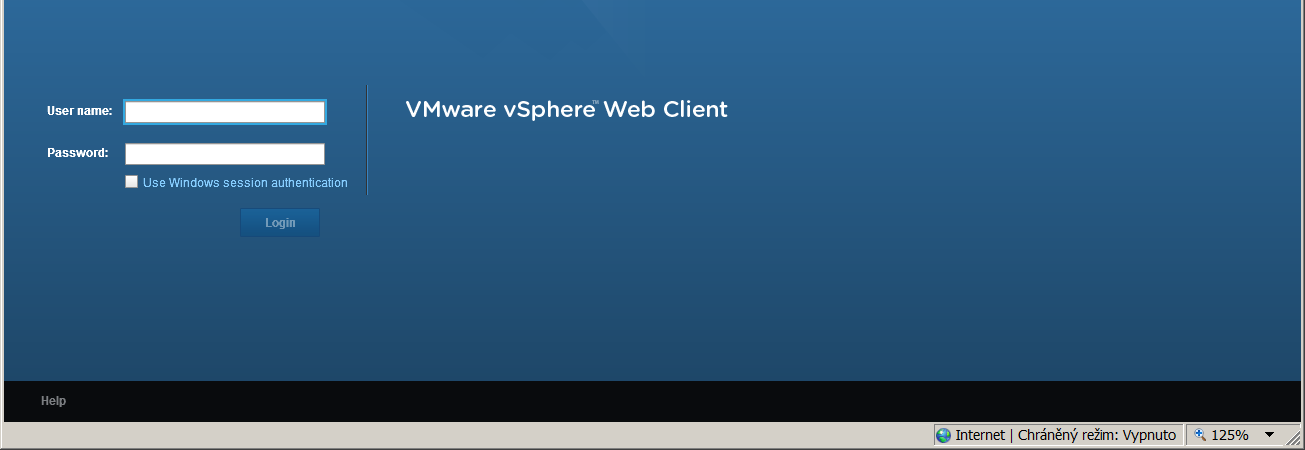 klienta - web klient je dostupný jen přes vcenter Server -