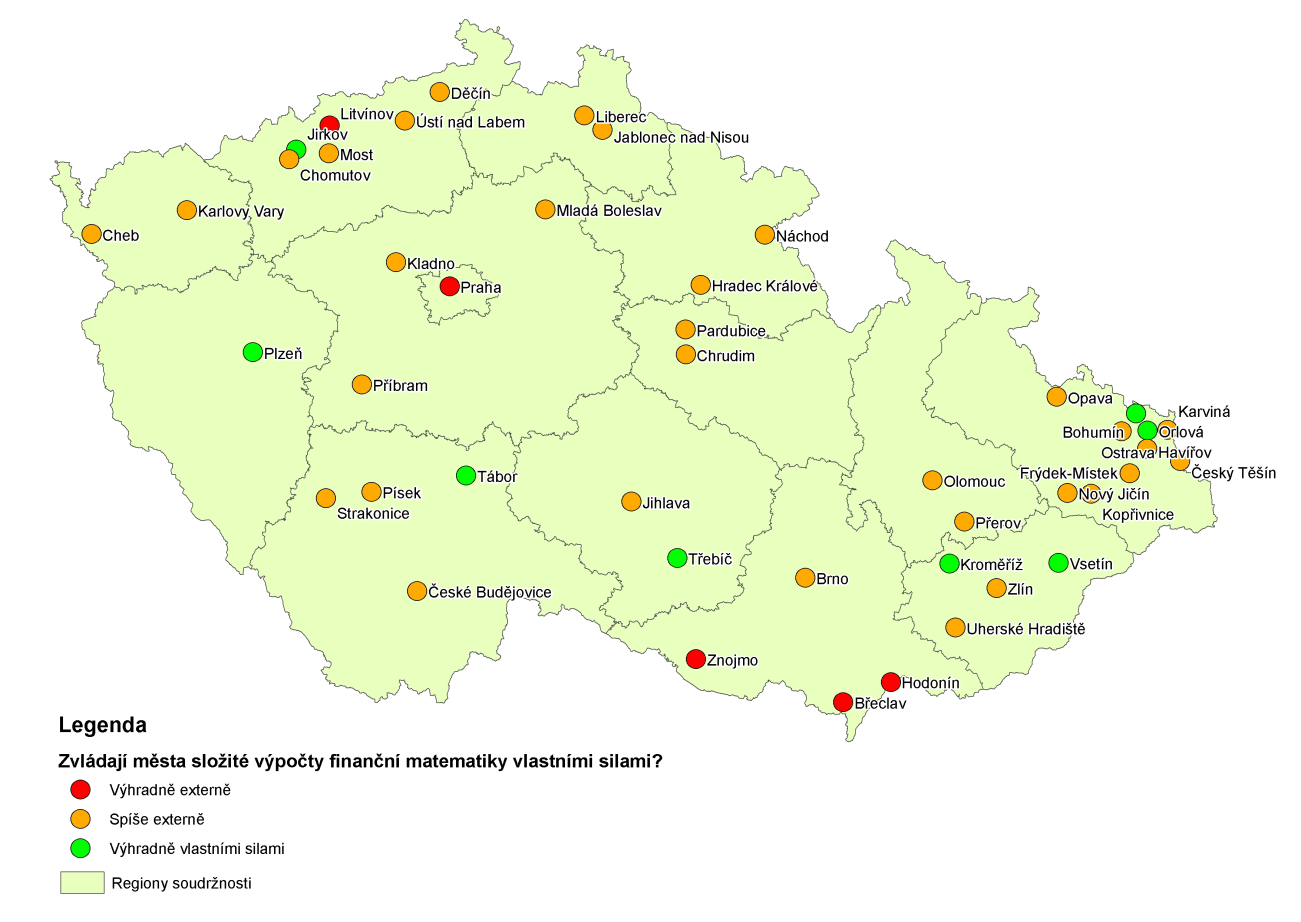 III.7 Evaluační otázka 1.6 Jsou města schopna prostřednictvím vlastních zaměstnanců řešit složité výpočty finanční matematiky? III.7.1 Odpověď na evaluační otázku Spíše ano, v závislosti na časové a administrativní náročnosti.