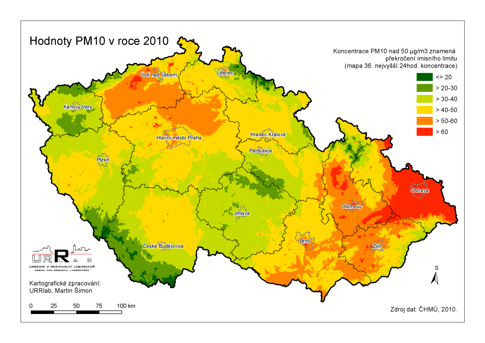 Model mapy pro sledování sociálních jevů, které