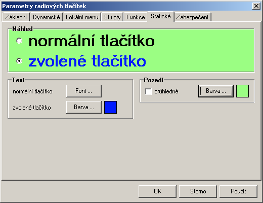 Komponenty Reliance 3 design hodnota hlavní proměnné rovna nastavené hodnotě, resp.