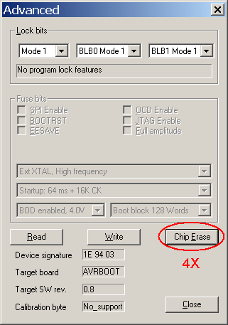 9) V případě, že je vše v pořádku, zobrazí se okno AVR PROGu. Tlačítkem Browse zvolte soubor s firmwarem, který chcete do UniProg-USB zapsat (nejnovější verze je vždy dostupná na [1]).