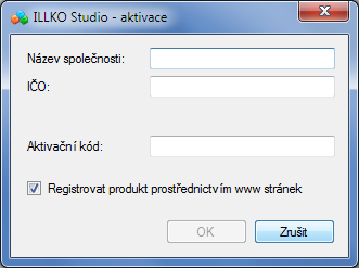 ILLKO Studio - návod 3 Instalace Obrázek 1: Aktivace programu 3.6 Datové úložiště programu Při prvním spuštění programu se automaticky vytvoří složka Dokumenty/ILL- KOStudio/.