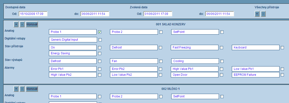 2.6 EXPORT GRAFŮ Export grafů slouží k převodu zaznamenaných údajů do formátu MS Excel (.xls).