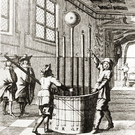 Torricelliho pokus (1643) se stal základem pro měření atmosférického tlaku.