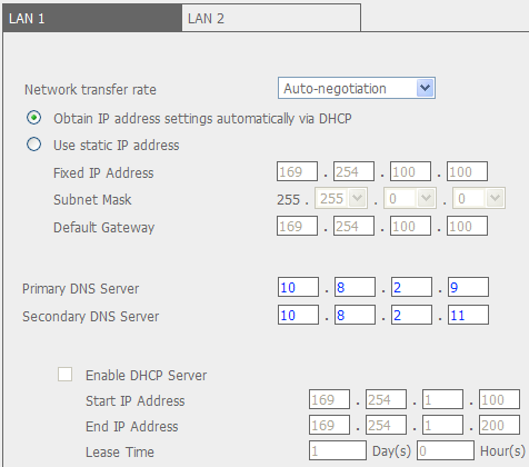 instalační manuál HW NVR C. Samostatné porty Každý z portů Ethernet lze zcela nezávisle nastavit (IP adresy).