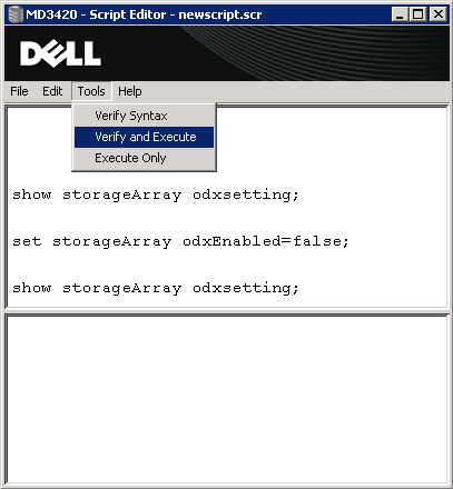 show storagearray odxsetting; set storagearray odxenabled=false; show storagearray odxsetting; Poznámka: Příkaz show storagearray odxsetting vrací aktuální nastavení pro funkci Offloaded Data