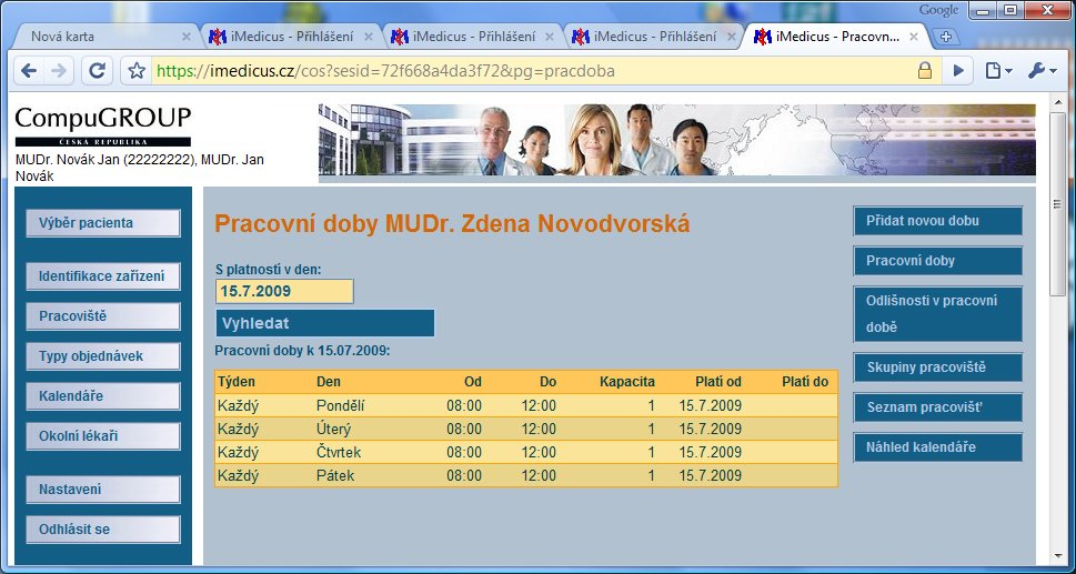 Vybrané moduly a funkce programu 111 Editace pracoviště Poklepáním na pracoviště v seznamu