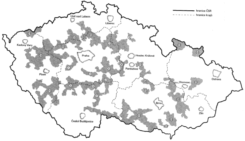 Moravský kras. Kromě přírodních jsou to také administrativní nebo stavebně - technická omezení.