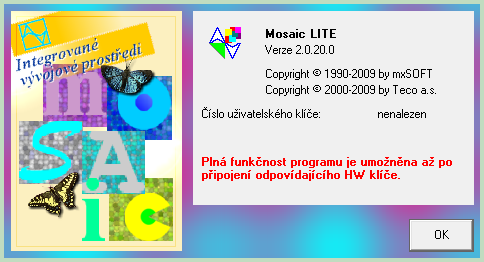 5.1 Realizace soustavy v Mosaic 5.1.1 Spuštění prostředí Po instalaci SW Mosaic verze 2.20.