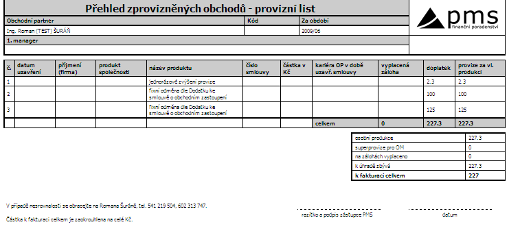 Evidence provizí - možnost mít zvlášť sazebník pro příchozí a odchozí provize (nebo rozdělovat provize obchodníkům přímo dle příchozí provize) - při zadání smlouvy do systému a schválení