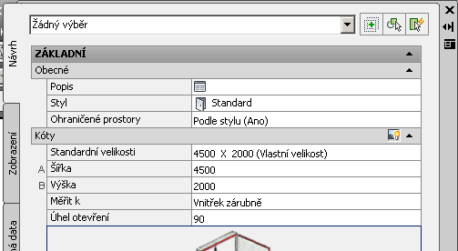 Parametry dveřního otvoru Vložení dveří