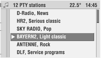 Rádio 23 Ze seznamu vyberte požadovaný typ programu. Zobrazí se seznam stanic vysílajících vybraný typ programu. Ze seznamu vyberte požadovanou stanici.