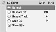 CD přehrávač 31 Přímá volba stopy V nabídce CD: Zvolte v nabídce položku Track (Stopa). Zobrazí se seznam stop dostupných na CD. Ze seznamu vyberte požadovanou stopu.
