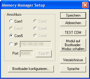 Memory Manager (od verze 2.07) S programem Memory Manager může být provozní systém Datakonvertoru aktualizován.