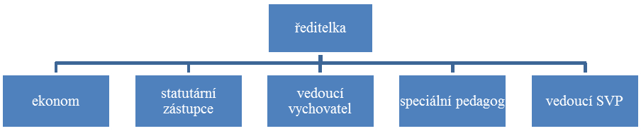 1.5 Personální zabezpečení Vymezení odpovědnosti pracovníků Ředitelka Zodpovídá za veškeré činnosti zařízení, vydává rozhodnutí, přímo řídí vedoucí středisek výchovné péče, zástupce ředitele,