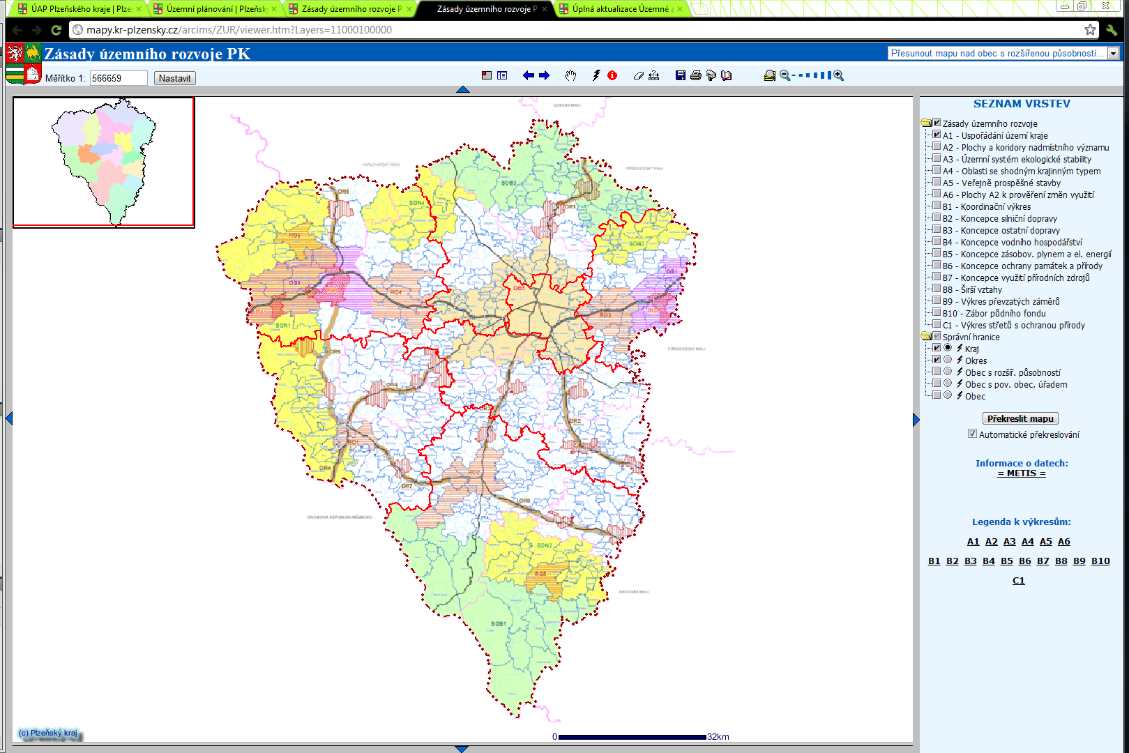 Webové mapové služby a aplikace ÚAP Mapová